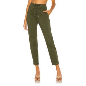 L'ACADEMIE Foley Pants, High Waist, Olive, Sz S